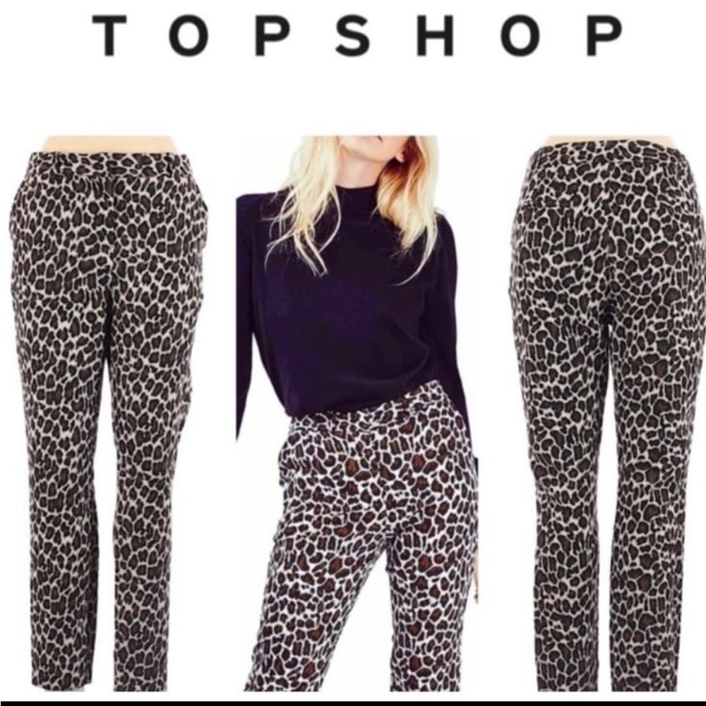 TOPSHOP [Women’s 2] Leopard Print Skinny Cigarette Pants GUC